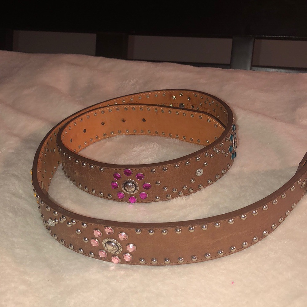 Multi-color flower belt . Made in Mexico